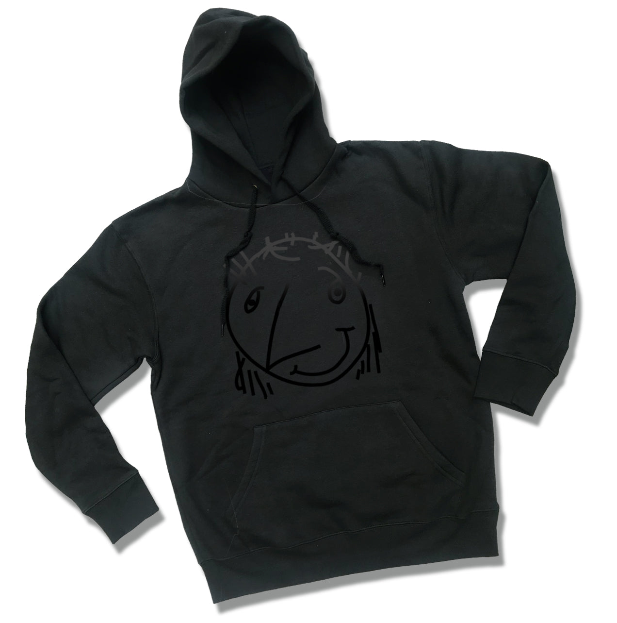 Hoodie - Tryck Gubben i svart (Antracit)